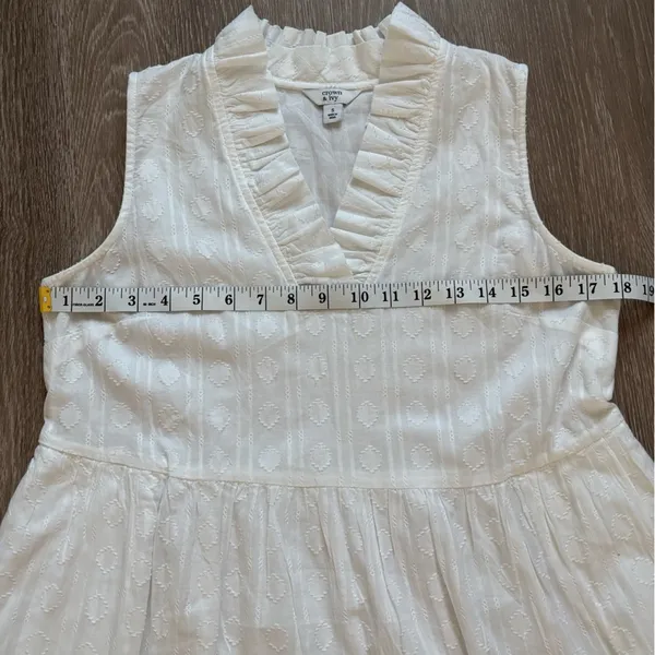 Crown &‎ Ivy Dress Women's Size Small White Tiered Cotton Preppy Coastal Beachy - Image 7