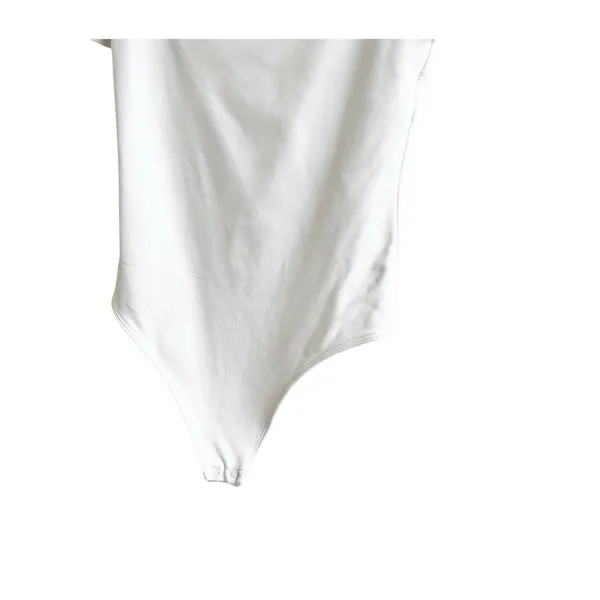 BABATON Contour Squareneck Short Sleeve Bodysuit White Thong Cut Women's Small - Image 7