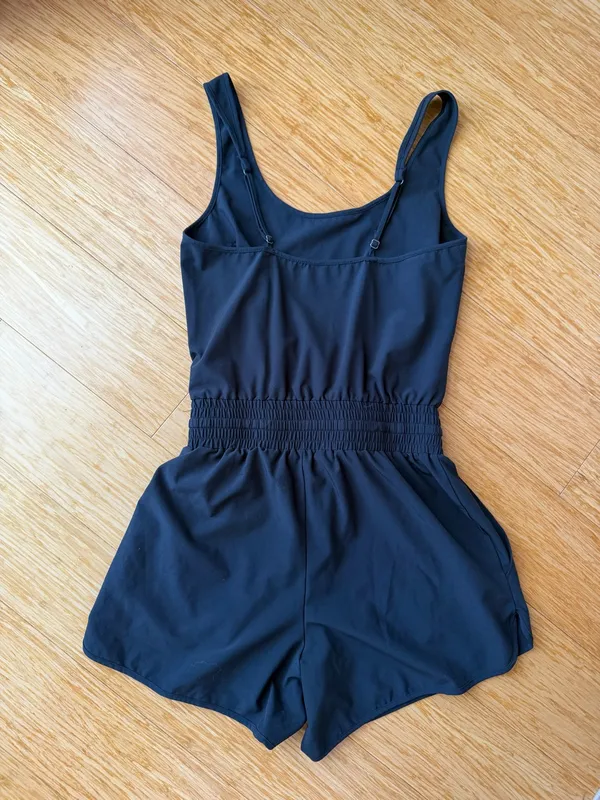 Abercrombie & Fitch Black Active Romper XS Tall Drawstring Athletic Playsuit - Image 3