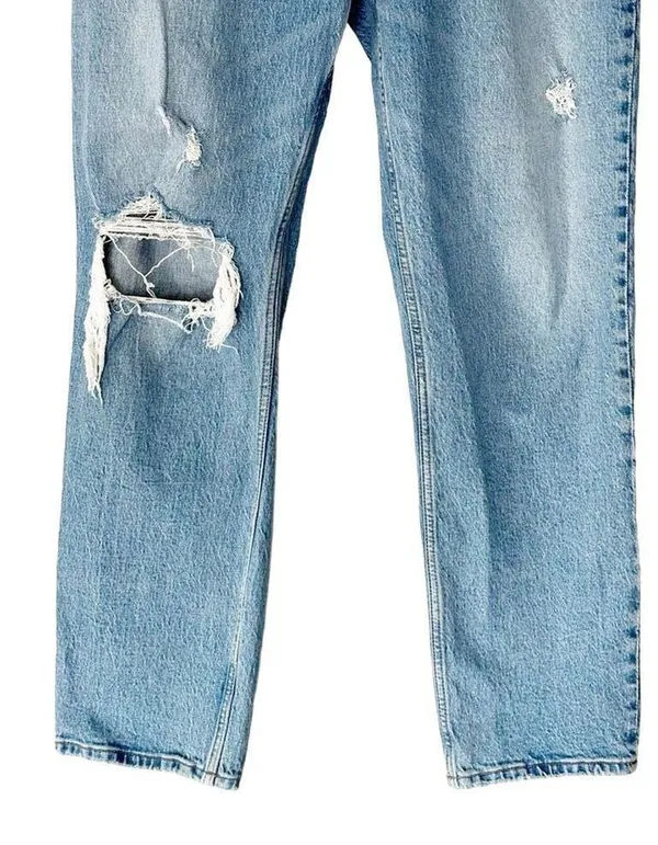 Abercrombie Jeans Dad High Rise Curve Love Button Fly Distressed 30 Long - Image 4