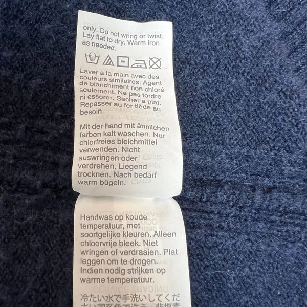 J. Crew V-Neck Sweater In‎ Yarn Womens Medium Navy Blue Merino Wool Alpaca Knit - Image 8