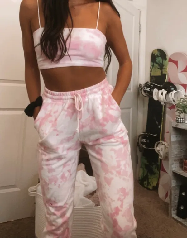 Tie Dye Sweat pants! Pink - Image 3