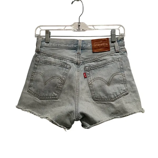 Levi's Denim‎ Wedgie Shorts Size 25 Light Wash Button Fly Jorts - Image 2