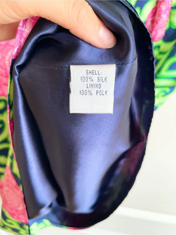 Vintage Lilly Pulitzer Silk Shift Dress Size 2 Pink Green Floral - Image 4