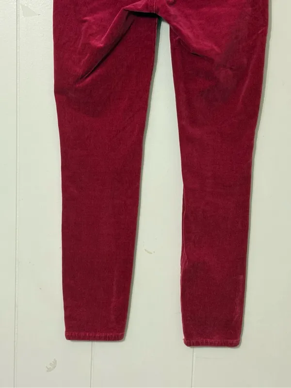 Pilcro and the Letterpress Anthropologie High Rise Skinny Corduroy Pants Magenta Size 26 - Image 7