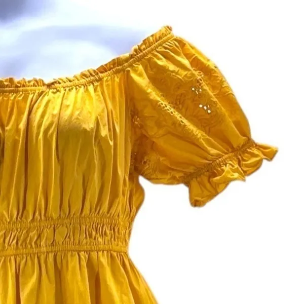 HM Midi Dress Yellow Marigold‎ Large - Image 4