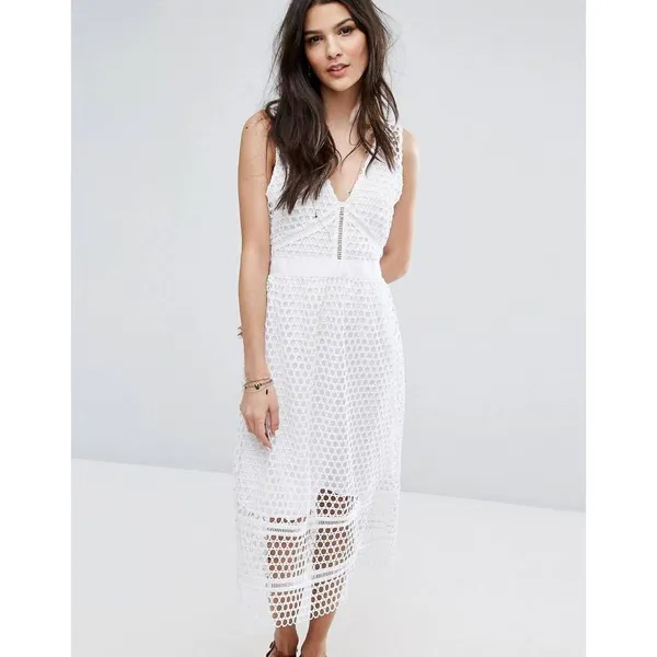 🔥🔥 5/$25 sale 🔥🔥 Abercrombie & Fitch for asos Lace Zip-Back Midi Dress size xs - Image 4