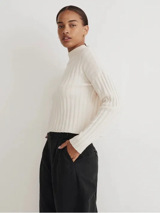 Madewell‎ Mockneck Crop Wool Sweater Size XL - Image 2