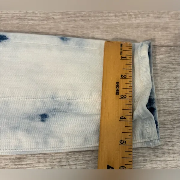 Veronica Beard Kallie Tie Dye High Rise Straight Leg Crop Jeans Bleached Size 23 - Image 4