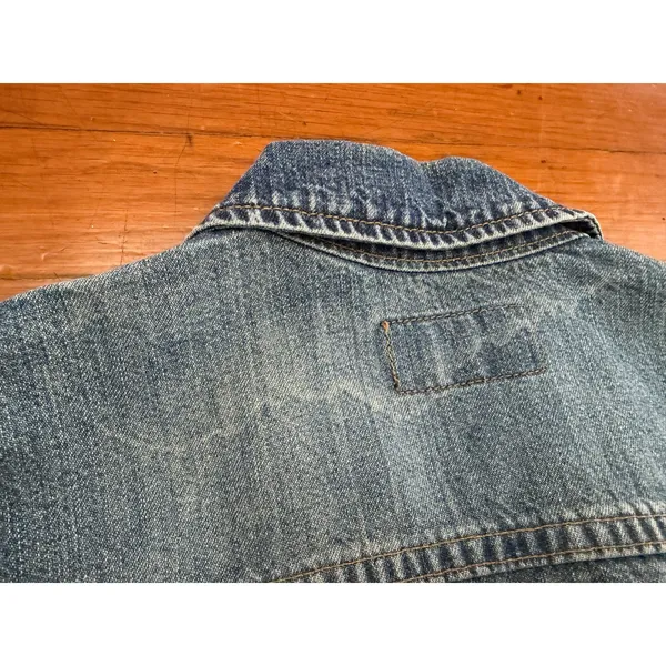 Polo Jeans Co Ralph Lauren Denim Jacket Womens L Blue Vintage y2k Trucker Flap - Image 6