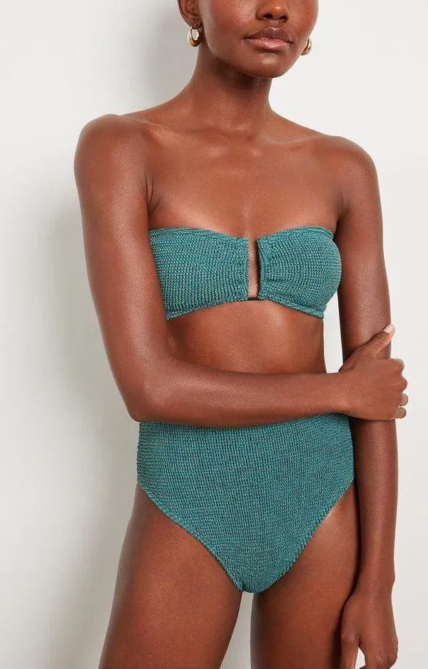 BOND EYE Blake Bikini Set in Bottle Green Lurex Size M - Image 3
