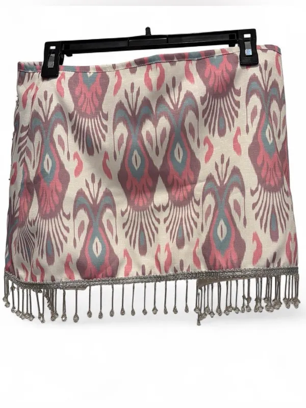 Beaded Fringe Ikat Wrap Skirt - Image 3