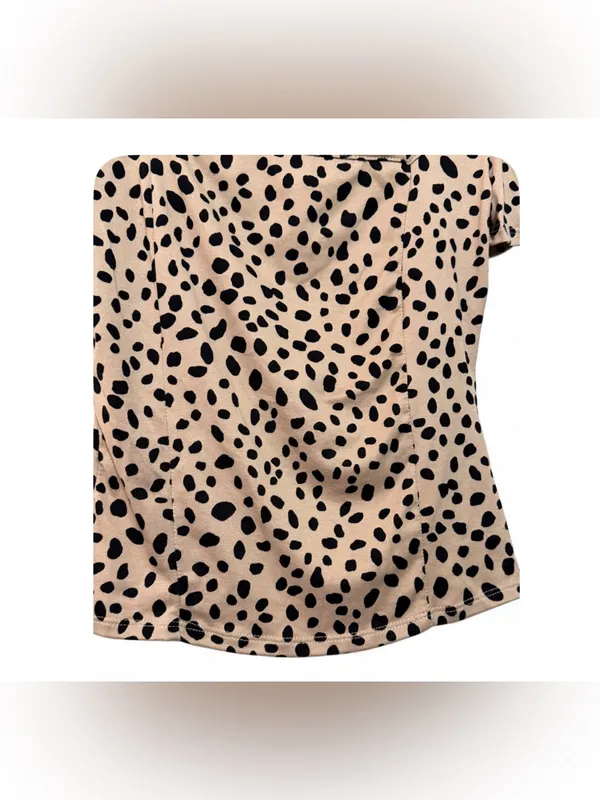Lulus Women’s Oh Darling Black and Tan Dot Print Puff Sleeve Top Size XS - Image 12