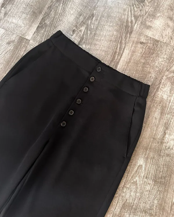 ZARA Buttoned Wool Wide Leg Pants Size S - Image 5