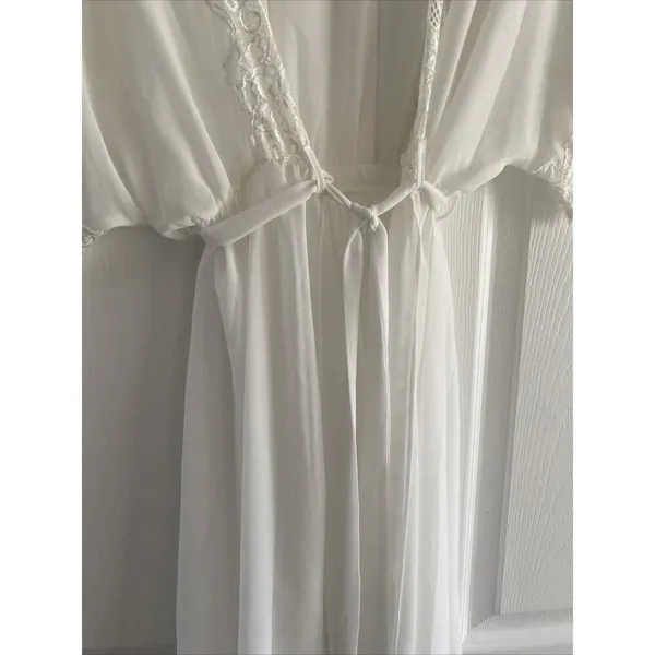 Seductive Wear By Cinema‎ Etoile White Chiffon Lace Robe XL Bridal - Image 6