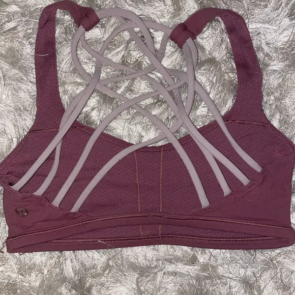 Lululemon Athletica Maroon and Lavender Sports Bra - Image 2