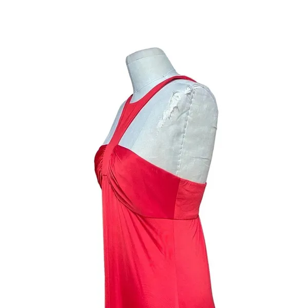 JAY GODFREY Halter Neck Jersey‎ Red Maxi Dress Gown Size 6 - Image 5