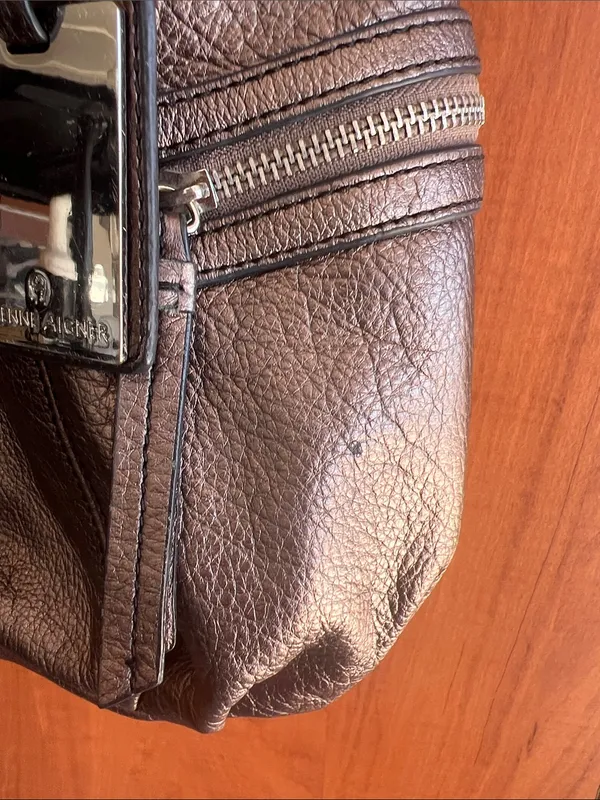 Etienne Aigner Metallic Bronze Leather Shoulder Bag with Tag - Image 13
