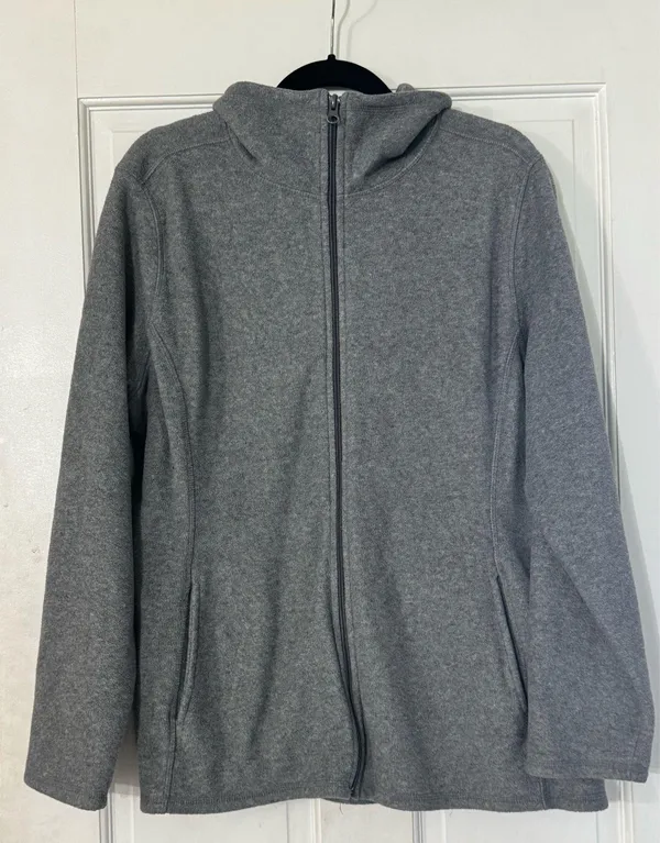 Old Navy Heather Grey Zip-Up Jacket XL - Image 6