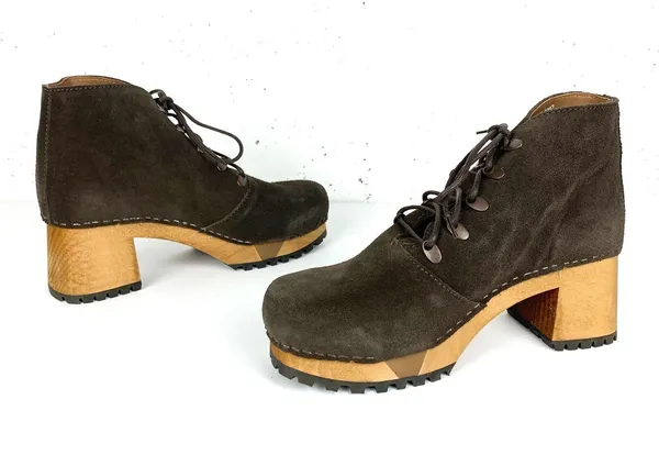 Sanita Womens Ulla Danish Clogs Lace Up Platform Block Heel Coffee Brown Size 37 - Image 2