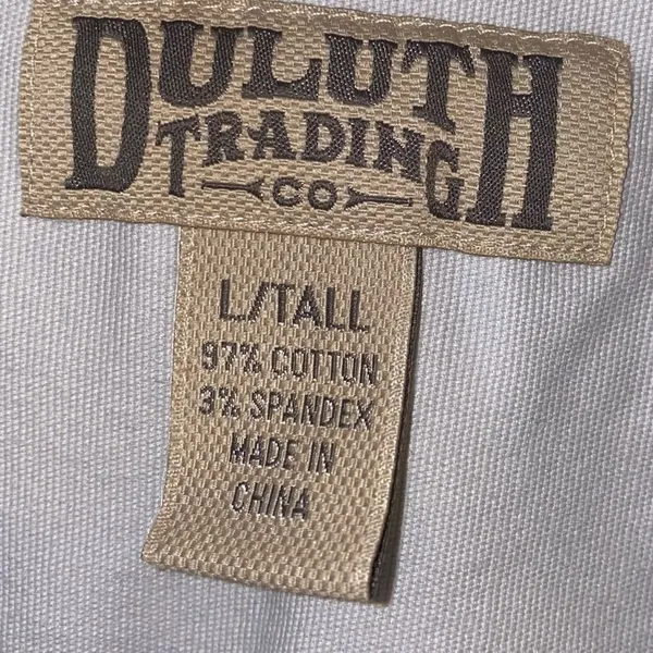 Duluth Trading Co Work Shirt Large‎ Tall Button Front Utility Shirt - Image 5