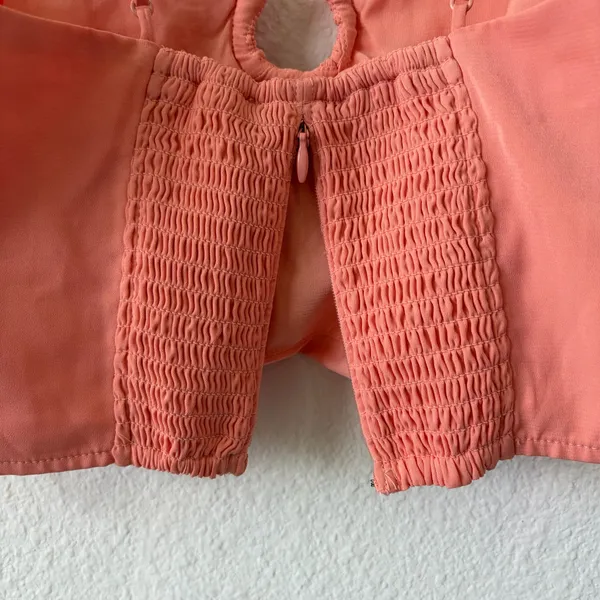 Abercrombie & Fitch Coral Pink Ruched O-Ring Cami Crop Top - NWOT - XS - Image 9