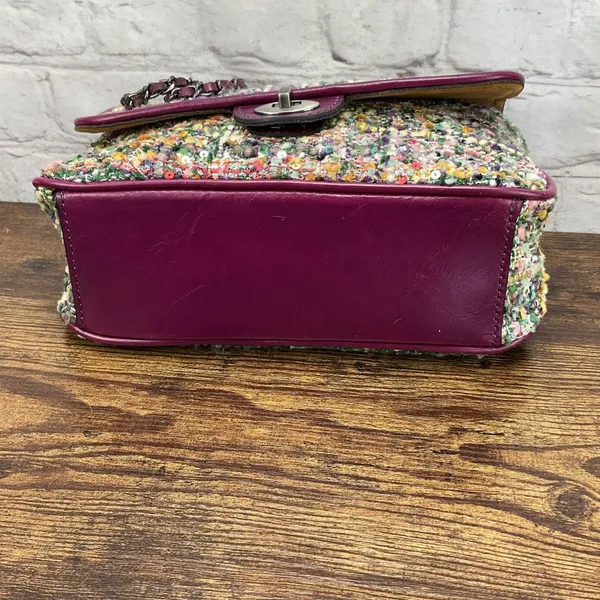Patricia Nash Lorenza Flap Mauve Plaid & Leather Crossbody/Shoulder Bag‎ - Image 5