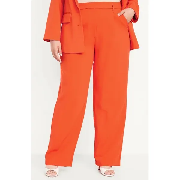 Old Navy Taylor Extra High Rise Wide Leg Trouser Orange Pants XS - Image 3