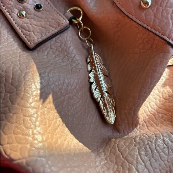 Jessica Simpson Pink Textured Handbag with Stud Accents - Image 8