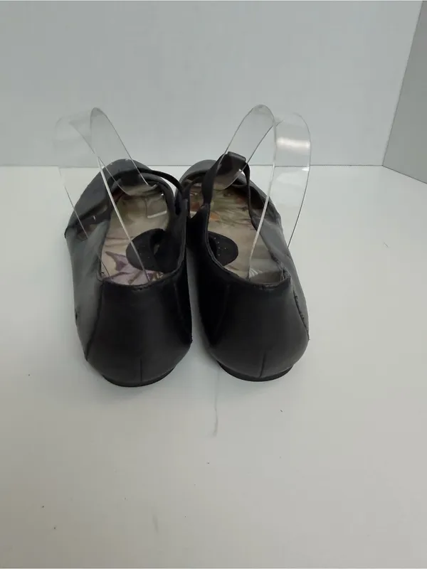 Born Ballet Flats Leather T Strap Dark Academia WhimsiGoth Metallic Grey Black - Image 5