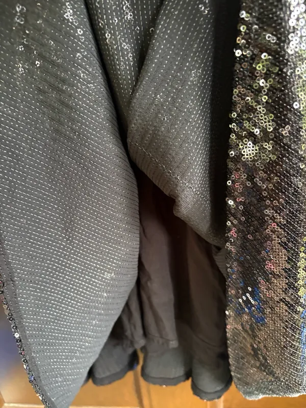 EUC Free People Film Noir Sequined Halter Mini Dress Black Size 4 - Image 8