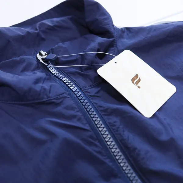 Fabletics Oversized Windbreaker Womens Medium Deep Navy Full Zip Nylon Coat NWT - Image 2