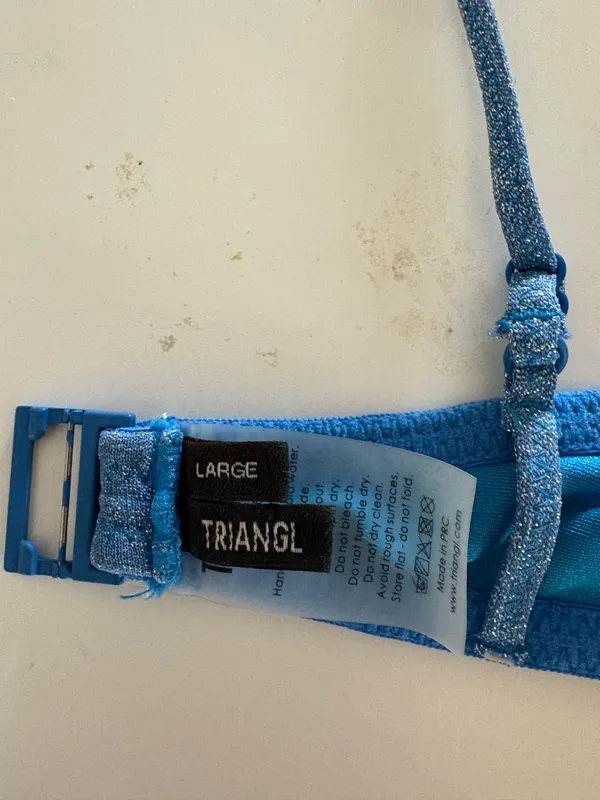 Blue Sparkly Triangl Bikini - Image 5