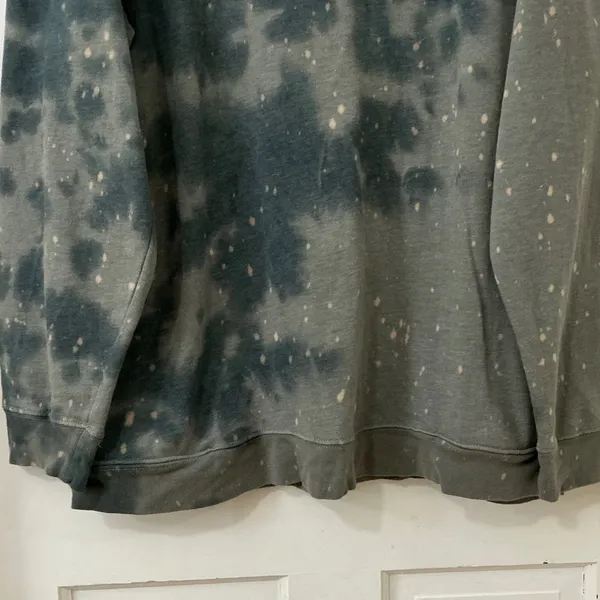Natural Life Slate Green Speckled Tie Dye Sweatshirt L Boho Grunge Indie Cozy - Image 3