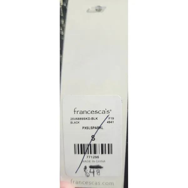 Francescas Mi Ami Black Sparkle Halter Neck Sleeveless Mini Dress - Size‎ S - Image 3