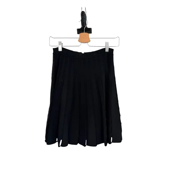 Alice + Olivia Chatley Pointelle‎ Knit Pleated Mini Skirt Black Size XS - Image 3