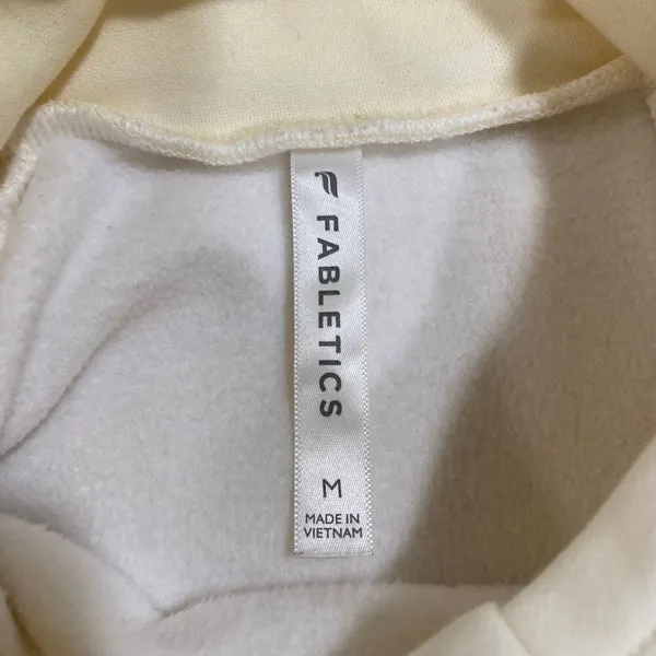 Fabletics Cream Funnel Neck Fleece Pullover Sweatshirt Women’s Medium - Image 3