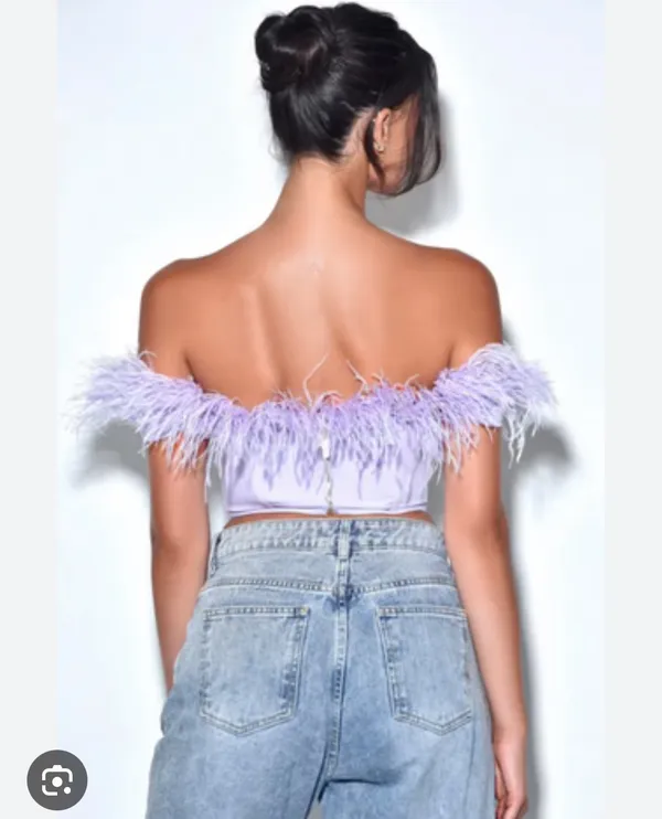 Miss Circle Fur Trim Corset Top - Image 2