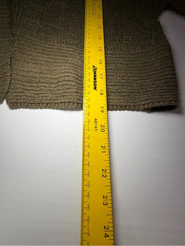NWT Angie Olive Green Knit Cropped Cardigan Sweater with bell sleeves - Image 4