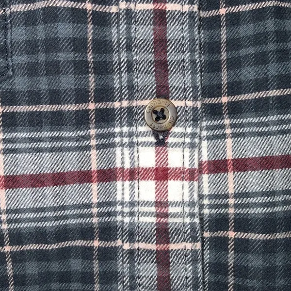 Carhartt Gray Red & White Mid Weight Flannel Button Front Long Sleeve Shirt XL - Image 6