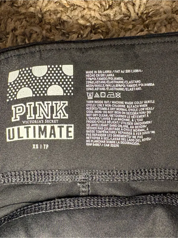 Victoria’s Secret PINK Ultimate Black Mesh Leggings – Size XS - Image 2