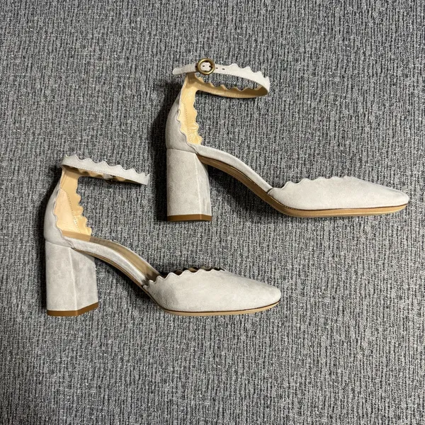 Chloe Lauren Scallop Ankle Strap D’ Orsay Pumps - Image 7