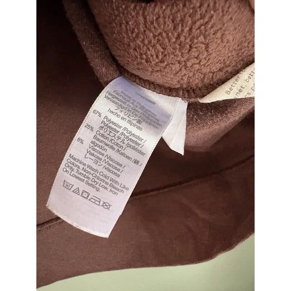 Madewell (Re)sourced Brushed Side-Button Relaxed Sweatshirt Brown size Small - Image 4