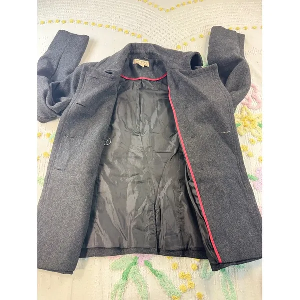 American Rag Co vtg Womens Double Breasted‎ Peacoat Gray Wool Blend Size Medium - Image 8
