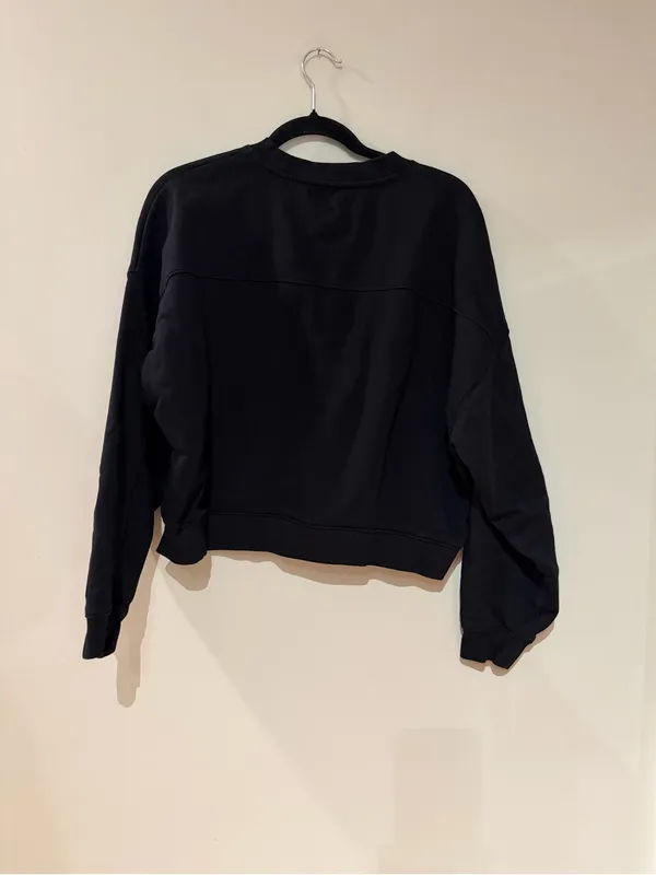 GAP Black Relaxed Wedge Crewneck Sweatshirt - Image 4