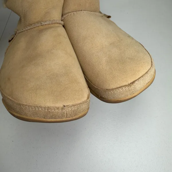 FitFlop Size 9 Mukluk Short Boots Tan Suede Shearling Lined 027-040 Ankle Boot - Image 6