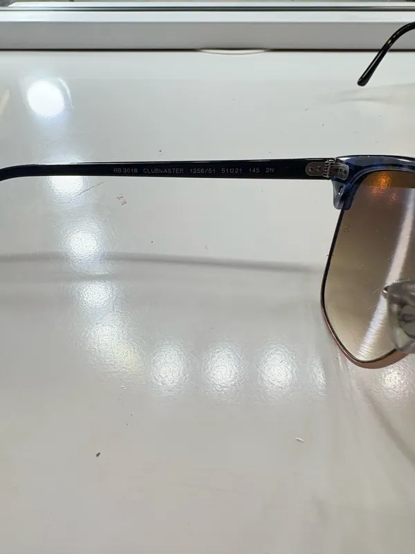 RB3016 Ray-Ban Clubmaster Polished Blue and Brown - Image 5