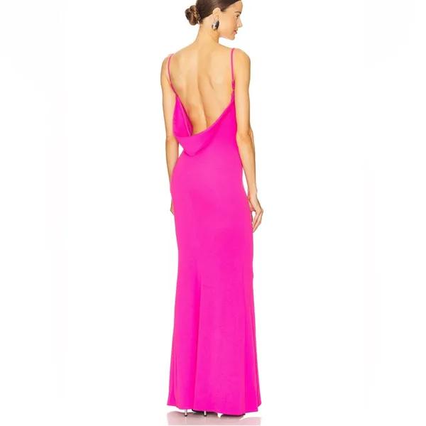 Katie May Gina Hot Pink Spaghetti Strap Formal Gown Size Medium - Image 2