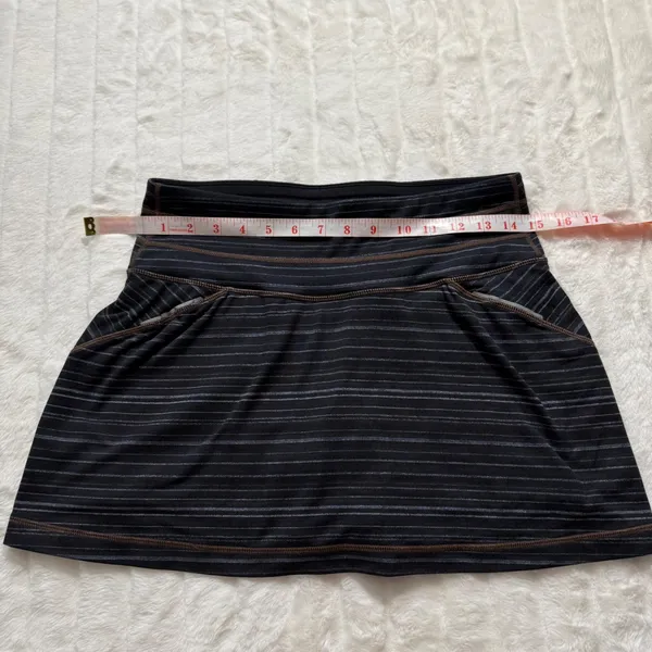 Athleta Black Striped Skort Skirt with Built-In Shorts‎ Activewear Size S - Image 6