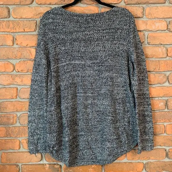 Banana Republic Gray Marled Knit Sweater with Side Zippers Long Sleeve Size L‎ - Image 4